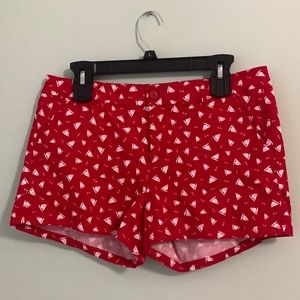 Red & White Sailboat & Anchor Printed Shorts Size 11